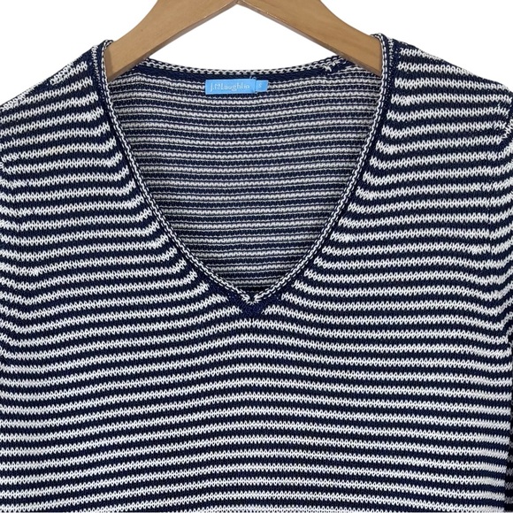 J.McLaughlin Striped V-Neck Sweater‎ Small - Picture 4 of 10
